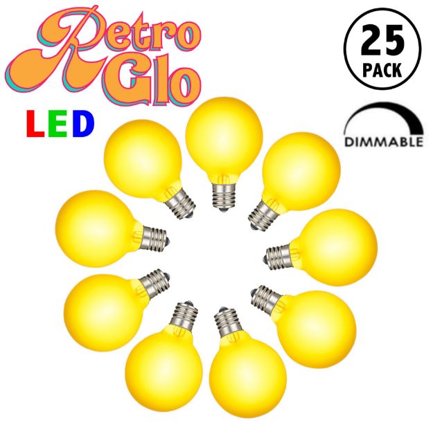 RetroGlo® Yellow Satin G40 Globe Bulbs 25 Pack